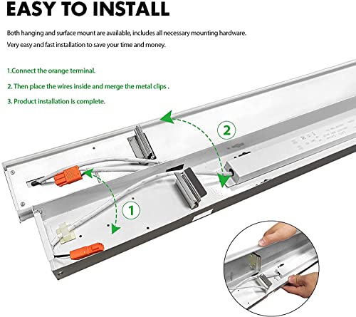 TychoLite 110W LED Shop Lights 8FT Linear Strip Light, 12000LM, 5000K LED Light Fixtures for Garage Warehouse Supermarket, 8 Foot LED Commercial Ceiling Lighting, Fluorescent Replacement, 2 Pack