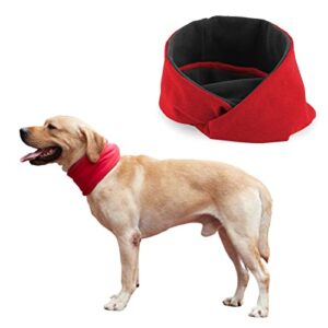 asenku dog scarf, pet dog neck warmer lovely winter outfits accessories for small medium large dogs, protects dog in cold weather (medium, red)