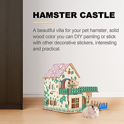 Balacoo Hamster Castle Pet Hamster Climbing Toy Small Pet Hut Wooden Hamster Cabin