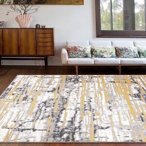 rugshop darwin vintage abstract modern area rug 7'10" x 10' yellow