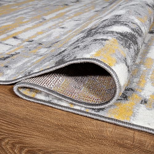 Rugshop Darwin Vintage Abstract Modern Area Rug 7'10" x 10' Yellow