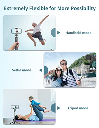 Selfie Stick Tripod with Detachable Wireless Remote, 4 in 1 Extendable Portable Selfie Stick & Phone Tripod Stand Compatible with Gopro, iPhone/Samsung/Huawei, etc.