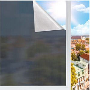 beautysaid window tinting film for home heat blocking: one way window film privacy day and night, sun blocking window film window privacy film see out not in vertical stripes 17.7 x 78.7 inch