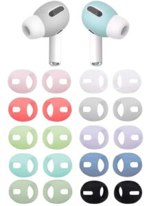 rqker fit in case eartips earbuds covers compatible with airpods pro, 10 pairs fit in case soft silicon earbuds covers earbuds skins, compatible with airpods pro, 10 pairs, 10 color