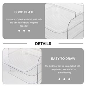 IMIKEYA Cupcake Holder Serving Trays: Kitchen Preparation Trays Stackable Food Prep Rack Organizer with Pull Out Drawers 3 Tier Meal Prep Containers White Cupcake Stand