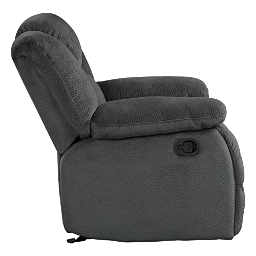 Lexicon Caspian Fabric Double Glider Reclining Love Seat with Center Console, Charcoal