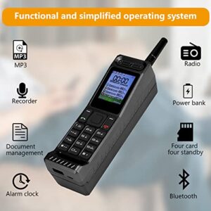 ASHATA Retro Vintage Brick Mobile Phone Four Card Four Standby Quad Band 32GB Bluetooth Classic Retro Cell Phone Support Bluetooth Dialing, Power Bank, MP3, Radio and Other Fuctions(Black)