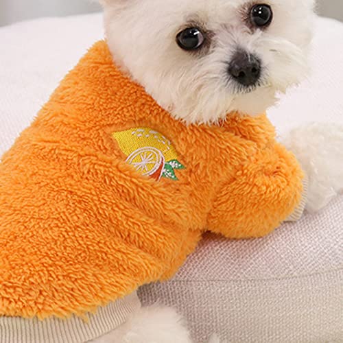 Coats for Dogs Winter Clothes Pet Dog Jacket Puppy Warm Sweaters Pet Clothes Cartoon Fruit Embroidery Pattern Keep Warmth Good Elasticity Pet Dogs Sweater Clothes for Winter - Red S