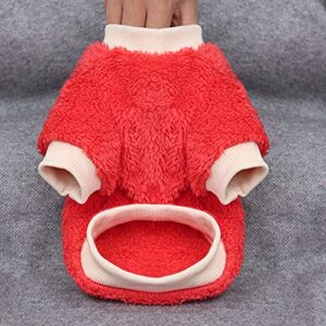 Coats for Dogs Winter Clothes Pet Dog Jacket Puppy Warm Sweaters Pet Clothes Cartoon Fruit Embroidery Pattern Keep Warmth Good Elasticity Pet Dogs Sweater Clothes for Winter - Red S