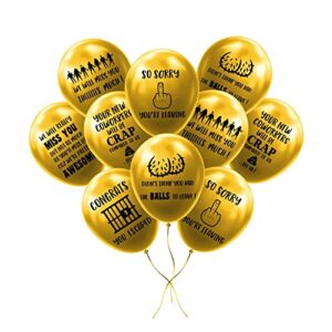 30 Pack 12" GOLD Fun Office Leaver Going Away Balloons Colleague/Coworker Last Day Office Party Balloon Decorations for Farewell Party Going Away Goodbye Party Office Work Party Graduation Decorations