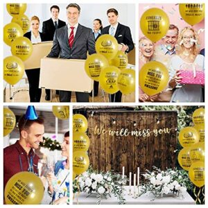 30 Pack 12" GOLD Fun Office Leaver Going Away Balloons Colleague/Coworker Last Day Office Party Balloon Decorations for Farewell Party Going Away Goodbye Party Office Work Party Graduation Decorations