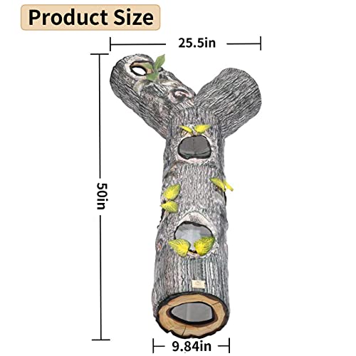 Fhiny Large Cat Tunnel, 3 Way Collapsible Tube with Peek Holes Cat Tunnels for Indoor Cats Interactive Maze Toy for Kitty Puppy Rabbits Ferrets Squirrels Guinea Pigs Chinchillas