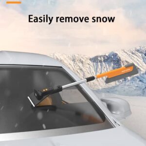 Kwak's Car Extendable Ice Scraper and Snow Brush with LED Light & Ice Scraper for Car or Truck Auto SUV Snow Removal Removable Ice Scraper for Windshield (S)