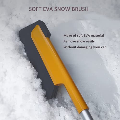 Kwak's Car Extendable Ice Scraper and Snow Brush with LED Light & Ice Scraper for Car or Truck Auto SUV Snow Removal Removable Ice Scraper for Windshield (S)