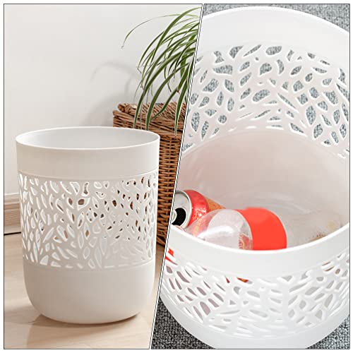 jojofuny 2pcs Small Trash Can Wastebasket Hollow Plastic Wastepaper Baskets Trash Can Garbage Container Bin for Bathroom Bedroom Kitchen Home Office and Kids Room Waste Use