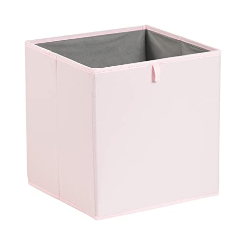 Amazon Basics Collapsible Fabric Storage Cube Organizer Bins - Pack of 6, Peony Pink, 13x15x13"