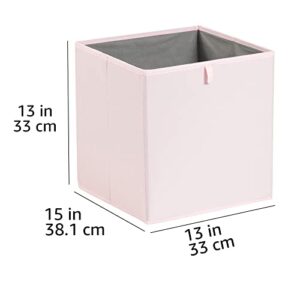 Amazon Basics Collapsible Fabric Storage Cube Organizer Bins - Pack of 6, Peony Pink, 13x15x13"