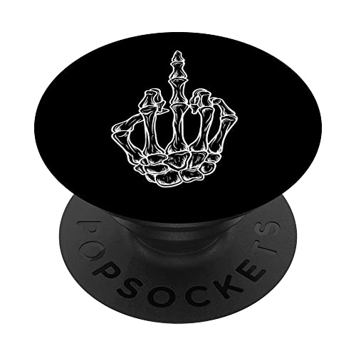 Skeleton Middle Finger Dark Art Gothic Aesthetic Horror Goth PopSockets Swappable PopGrip