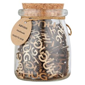 kbfushi give a hugs in a jar(7oz),jar of hugs - thinking of you gifts for mother,father,long distance relationship gifts for girlfriend, boyfriend, friends.