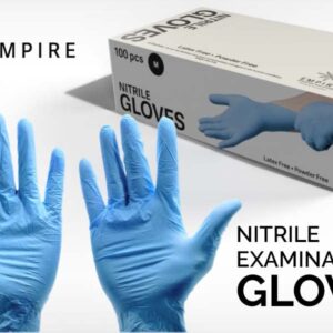 EMPIRE - Blue Nitrile Exam Gloves - Premium Grade - Non-Sterile - Powder Free - Single Use, Disposable - Latex Free - For Lab, Food Service, Home, & More - Medium - 1000 Count Case