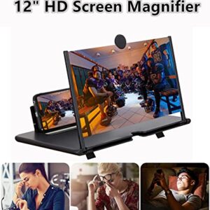 12inch Phone Screen Magnifier,3D Screen Magnifier for Cell Phone,Smartphone Foldable Screen Magnifier, Mobile Phone Amplifier Fit for All Smartphone