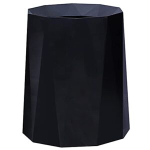 luxurious nordic trash can - open top geometric garbage can - double barrel trash bin - waste basket w/removable plastic bin - living room, bedroom, bathroom trash can - 8l/2.1gal garbage bin, black