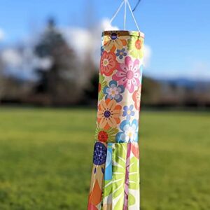 Madrona Brands Bright Flowers Windsock | Durable Outdoor Hanging Decoration | Yard, Garden, Patio, Home and More | 60-Inch