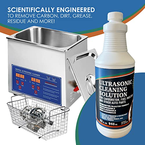 NORTHWEST ENTERPRISES Ultrasonic Cleaner Solution for Carburetors and Engine Parts, Ultrasonic Cleaning Solution and Washing Compound for Ultrasonic and Immersion Washers - Concentrated (1 Gallon)