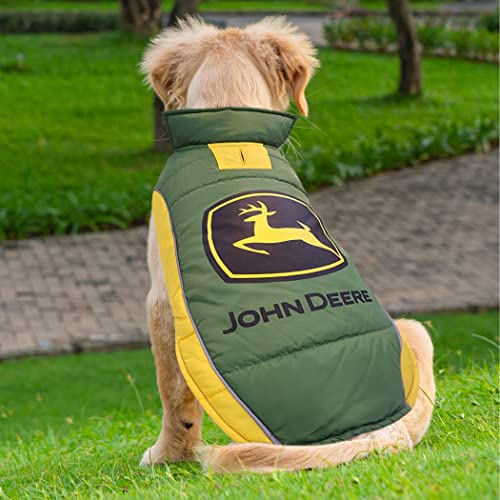 Pets First John Deere Puffer Vest for Dogs & Cats, Size: Large*. Cozy, Waterproof, Windproof, Warm Dog Coat Apparel for Cold Weather, for Small, Medium, Large, and Extra Large Dogs or Cats