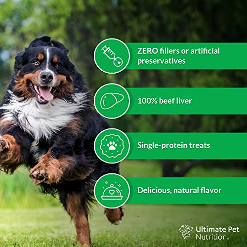 ULTIMATE PET NUTRITION Nutra Bites Freeze Dried Raw Single Ingredient Treats for Dogs, 4 Ounces, Bison Liver, Beef Liver, Chicken Liver (Chicken Liver)