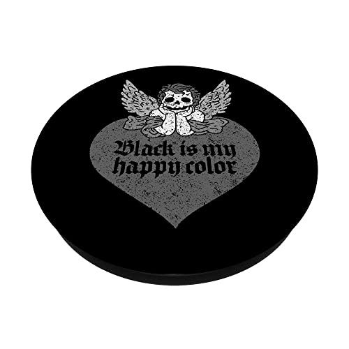 Goth Black Is My Happy Color Occult Punk Witch Satan Gothic PopSockets Swappable PopGrip