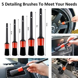 AUTODECO 30Pcs Car Wash Cleaning Kit - Car Care Wash Tools Set Car Detailing Set with Collapsible Bucket Snow Shovel