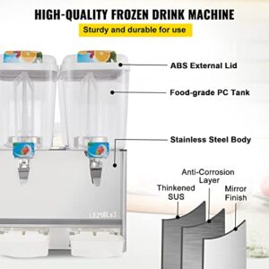 VEVOR Commercial Beverage Dispenser, 14.25 Gallon 3 Tanks Commercial Drink Dispenser, 350W Food Grade Material Stainless Steel Commercial Juice Dispenser With Thermostat Controller for Cold Drink