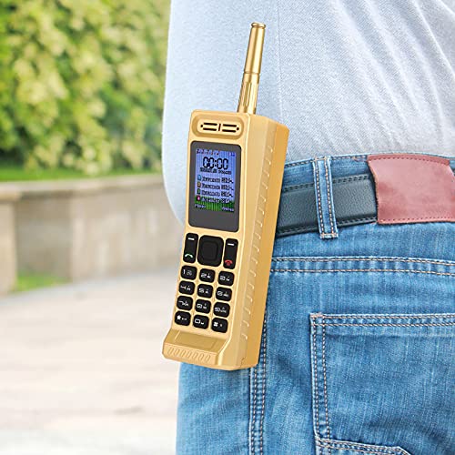 Limouyin Vintage Cell Phone, Retro Brick Cell Phone Four Card Four Standby Quad‑Band 2G Bluetooth Mobile Phone 4800mAh Long Standby Big Button Phone for Seniors(Gold)