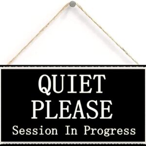 Quiet Please Session in Progress Functional Small Office/Home Treatment Room Hanging Door Sign 12 inch by 6 inch