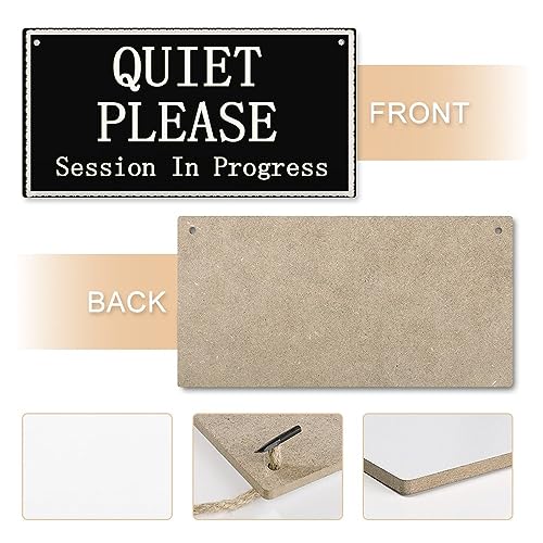 Quiet Please Session in Progress Functional Small Office/Home Treatment Room Hanging Door Sign 12 inch by 6 inch