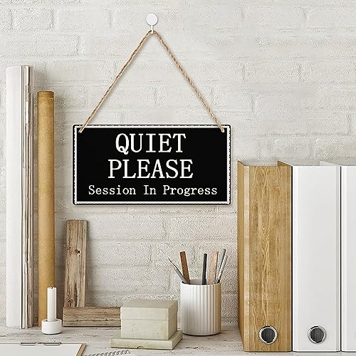 Quiet Please Session in Progress Functional Small Office/Home Treatment Room Hanging Door Sign 12 inch by 6 inch