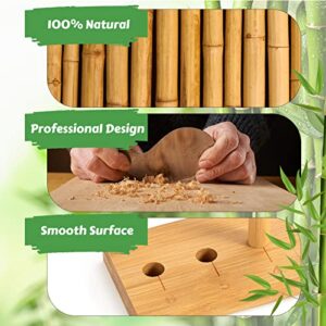 Ackitry Bamboo Extended Bow Maker for Ribbon for Wreaths, Ribbon Bow Maker with Twist Ties and Instructions for Creating Gift Bows, Hair Bows, Corsages, Christmas Holiday Wreaths, Various Crafts