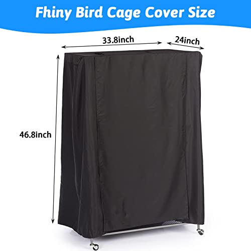 Fhiny Bird Cage Cover, Water-Proof Good Night Black-Out Birdcage Cover Durable Washable Windproof Cage Accessories for Parrot Parakeet Small Animal Sleeping