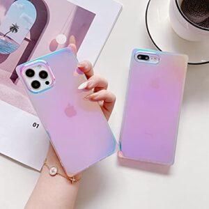 COCOMII Square Case Compatible with iPhone 13 Pro Max - Slim, Glossy, Translucent Clear, Holographic Mirror, Easy to Hold, Anti-Scratch, Shockproof (Iridescent)