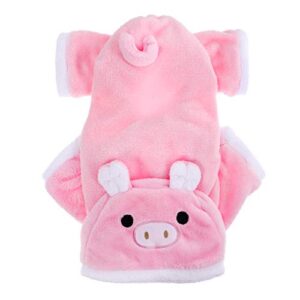 balacoo pet costum, pink pig puppy clothes hoodie warm coat funny pet dog cat clothes for christmas cosplay pimk