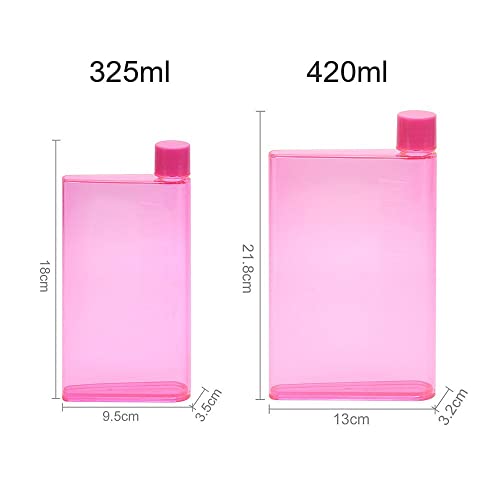 MNTT Food Grade Artistic Transparent A5/A6 420ml Portable Drinkware Water Bottle Drink Bottle Drinks Kettle(350ml,Transparent)