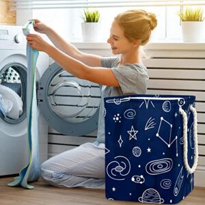 Inhomer Outer Space Large Laundry Hamper Waterproof Collapsible Clothes Hamper Basket for Clothing Toy Organizer, Home Decor for Bedroom Bathroom