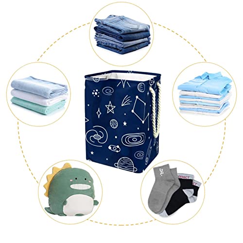 Inhomer Outer Space Large Laundry Hamper Waterproof Collapsible Clothes Hamper Basket for Clothing Toy Organizer, Home Decor for Bedroom Bathroom