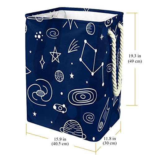 Inhomer Outer Space Large Laundry Hamper Waterproof Collapsible Clothes Hamper Basket for Clothing Toy Organizer, Home Decor for Bedroom Bathroom