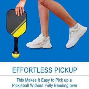 EASYPICK Pickleball Ball Retriever Picker Upper: Fits All Standard Pickleball Paddles, Easy Attaches Pickleball Paddles, The Easy Way Pick Up Pickleball Balls Without Bending Over, Black (1 Pack)