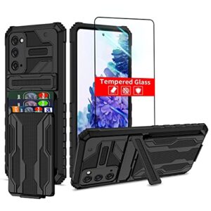 thmeira samsung galaxy s20 fe 5g case wallet with detachable card holder, built-in stand with screen protector, 360 full body shockproof heavy duty case for samsung galaxy s20 fe 6.5'' (not fit s20)