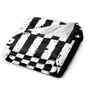 XSED Let's Go Brandon Blanket FJB Flannel Bed Blanket Fleece Plush Throw Blanket for Bedroom Sofa Couch Bedding Decor Queen King Size Soft Cozy 60x50 inch, Black