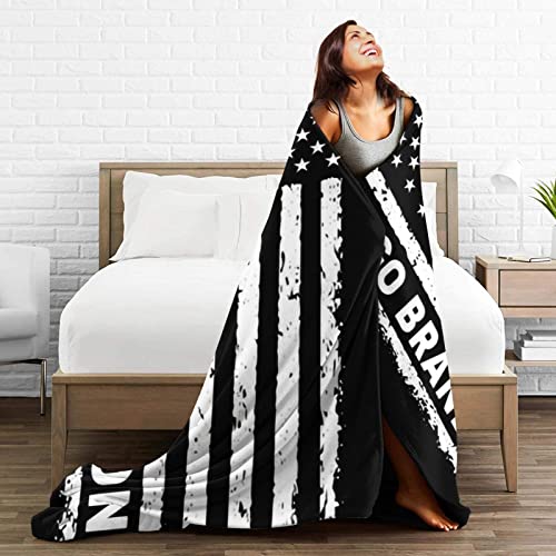 XSED Let's Go Brandon Blanket FJB Flannel Bed Blanket Fleece Plush Throw Blanket for Bedroom Sofa Couch Bedding Decor Queen King Size Soft Cozy 60x50 inch, Black