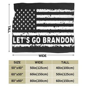 XSED Let's Go Brandon Blanket FJB Flannel Bed Blanket Fleece Plush Throw Blanket for Bedroom Sofa Couch Bedding Decor Queen King Size Soft Cozy 60x50 inch, Black